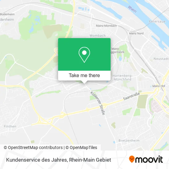 Карта Kundenservice des Jahres