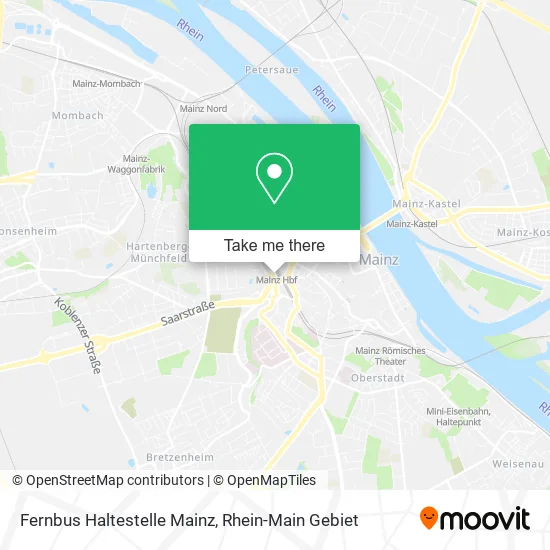 Карта Fernbus Haltestelle Mainz