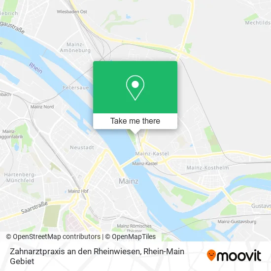 Карта Zahnarztpraxis an den Rheinwiesen