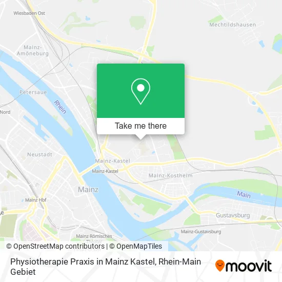 Карта Physiotherapie Praxis in Mainz Kastel