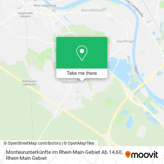 Карта Monteurunterkünfte im Rhein-Main-Gebiet Ab 14,60