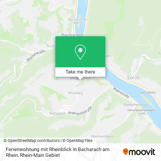 Карта Ferienwohnung mit Rheinblick in Bacharach am Rhein