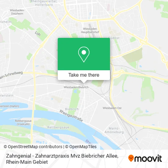 Карта Zahngenial - Zahnarztpraxis Mvz Biebricher Allee