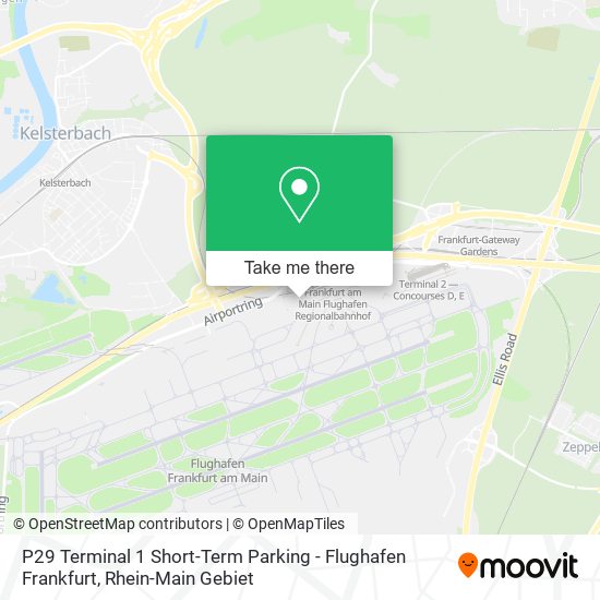 Карта P29 Terminal 1 Short-Term Parking - Flughafen Frankfurt