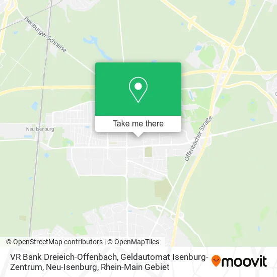 Карта VR Bank Dreieich-Offenbach, Geldautomat Isenburg-Zentrum, Neu-Isenburg