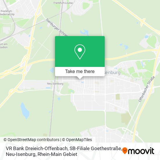 VR Bank Dreieich-Offenbach, SB-Filiale Goethestraße, Neu-Isenburg map