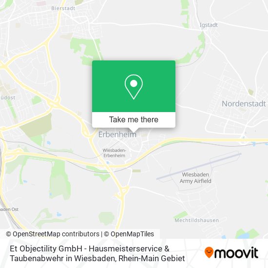 Карта Et Objectility GmbH - Hausmeisterservice & Taubenabwehr in Wiesbaden
