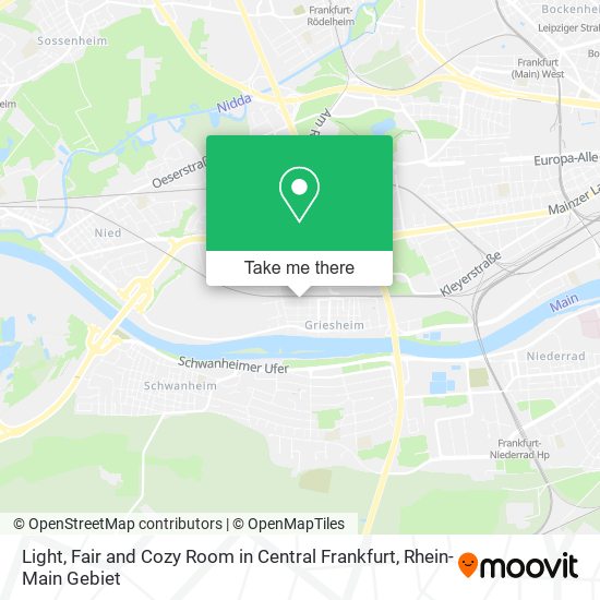 Light, Fair and Cozy Room in Central Frankfurt map