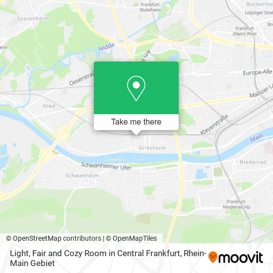 Карта Light, Fair and Cozy Room in Central Frankfurt