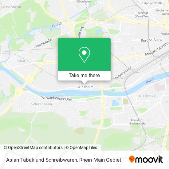 Карта Aslan Tabak und Schreibwaren