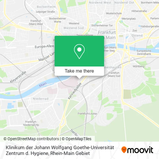 Карта Klinikum der Johann Wolfgang Goethe-Universität Zentrum d. Hygiene
