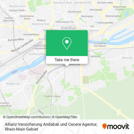 Карта Allianz Versicherung Andabak und Cecere Agentur