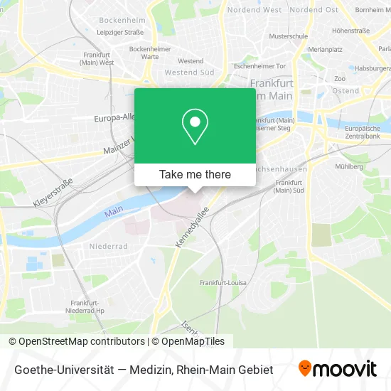 Карта Goethe-Universität — Medizin