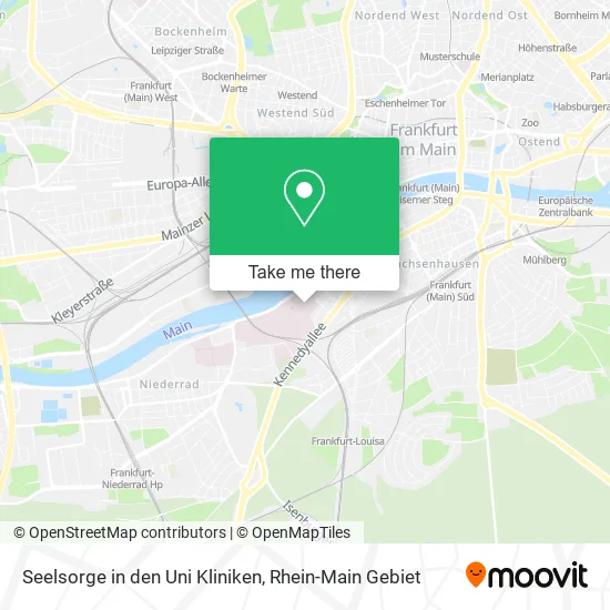 Карта Seelsorge in den Uni Kliniken