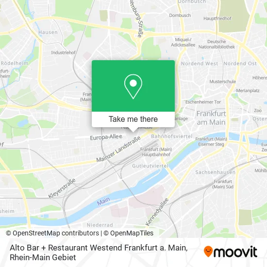 Карта Alto Bar + Restaurant Westend Frankfurt a. Main