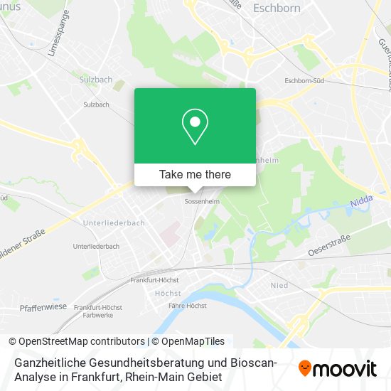 Ganzheitliche Gesundheitsberatung und Bioscan-Analyse in Frankfurt map