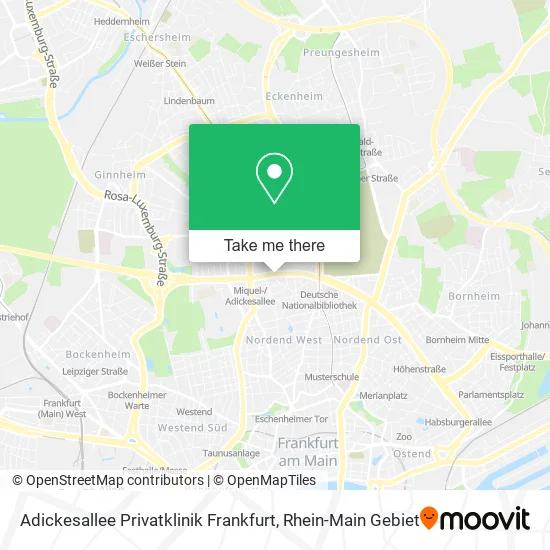 Карта Adickesallee Privatklinik Frankfurt