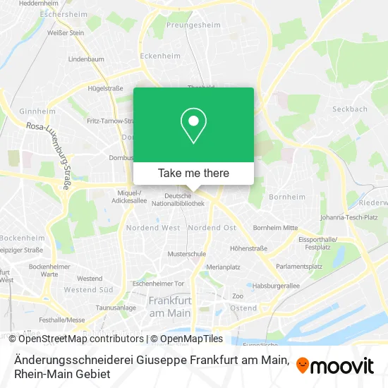Карта Änderungsschneiderei Giuseppe Frankfurt am Main