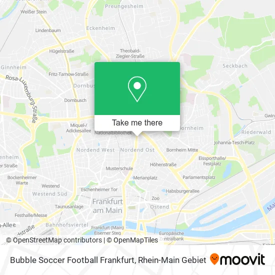 Карта Bubble Soccer Football Frankfurt