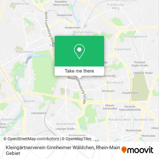 Kleingärtnerverein Ginnheimer Wäldchen map