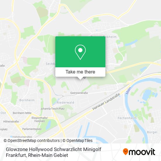 Glowzone Hollywood Schwarzlicht Minigolf Frankfurt map