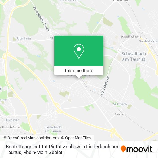 Bestattungsinstitut Pietät Zachow in Liederbach am Taunus map