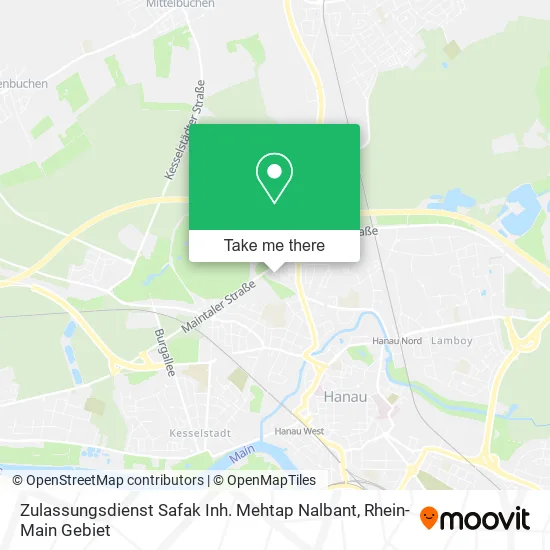 Карта Zulassungsdienst Safak Inh. Mehtap Nalbant