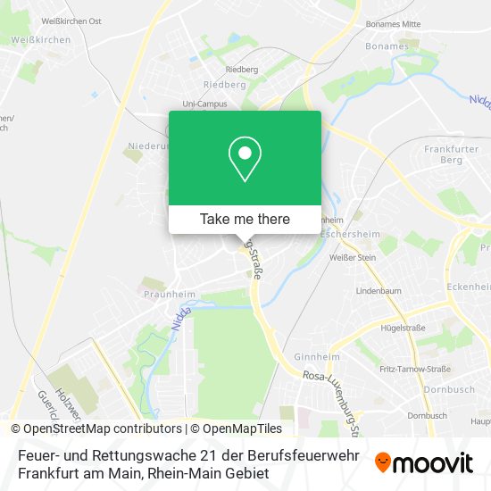 Feuer- und Rettungswache 21 der Berufsfeuerwehr Frankfurt am Main map