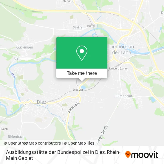 Карта Ausbildungsstätte der Bundespolizei in Diez