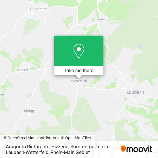 Aragosta Ristorante, Pizzeria, Sommergarten in Laubach-Wetterfeld map