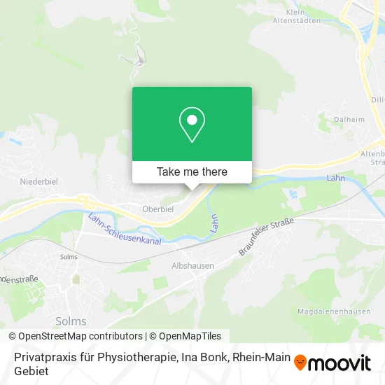 Карта Privatpraxis für Physiotherapie, Ina Bonk