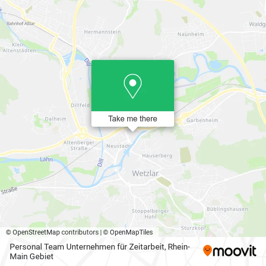 Карта Personal Team Unternehmen für Zeitarbeit