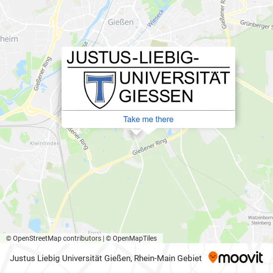 Карта Justus Liebig Universität Gießen