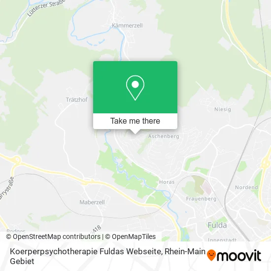 Карта Koerperpsychotherapie Fuldas Webseite