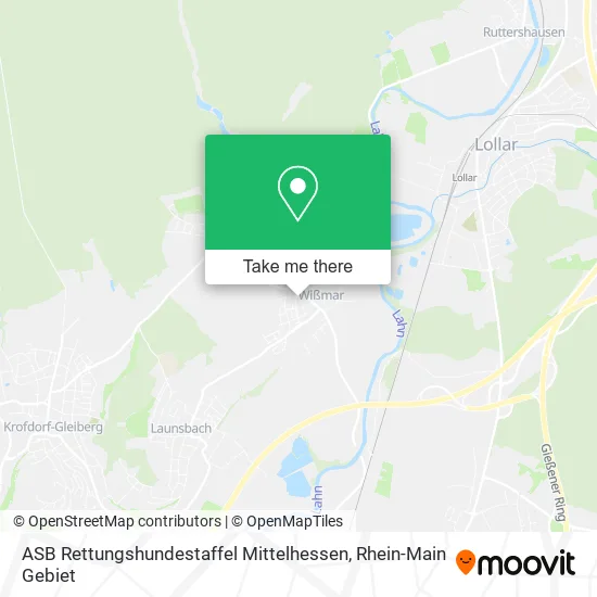 Карта ASB Rettungshundestaffel Mittelhessen