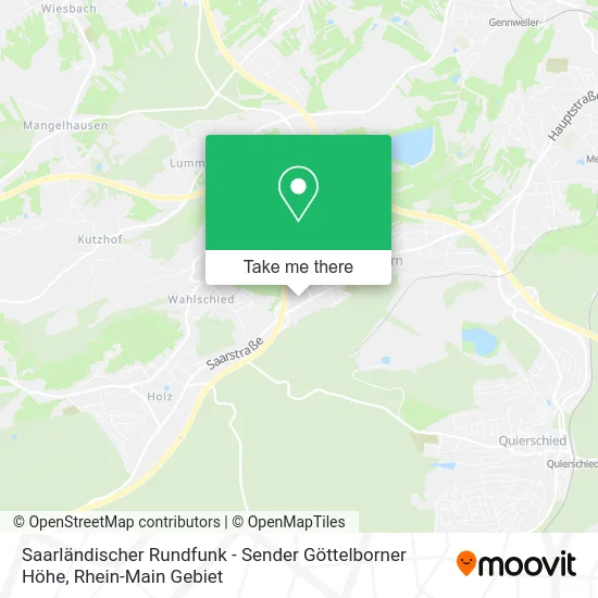 Карта Saarländischer Rundfunk - Sender Göttelborner Höhe