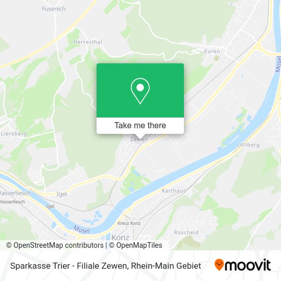 Карта Sparkasse Trier - Filiale Zewen