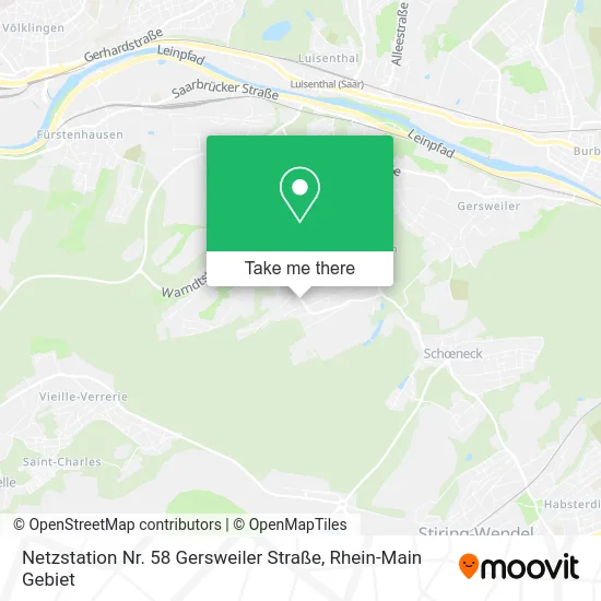 Карта Netzstation Nr. 58 Gersweiler Straße