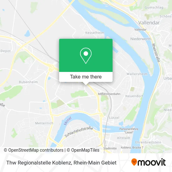 Карта Thw Regionalstelle Koblenz