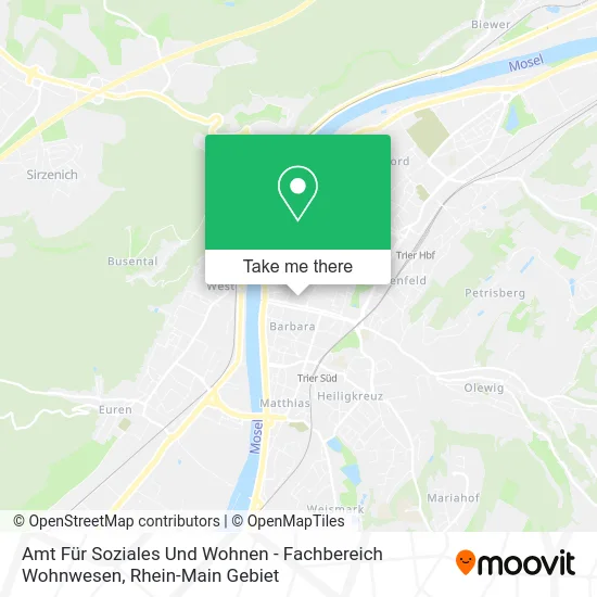 Карта Amt Für Soziales Und Wohnen - Fachbereich Wohnwesen