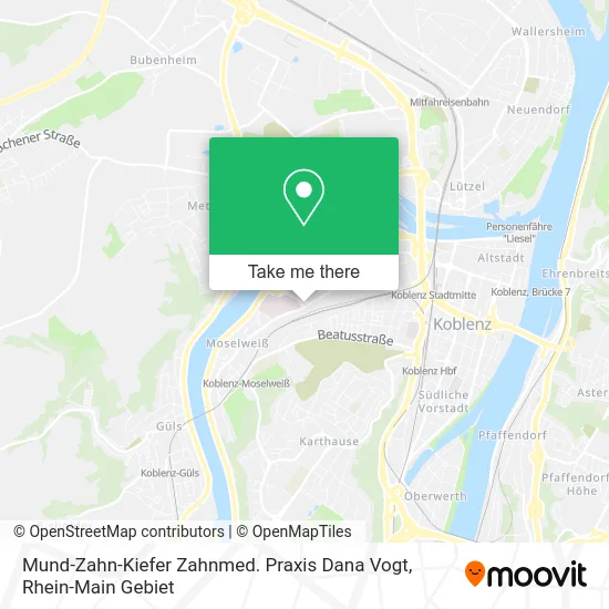 Карта Mund-Zahn-Kiefer Zahnmed. Praxis Dana Vogt