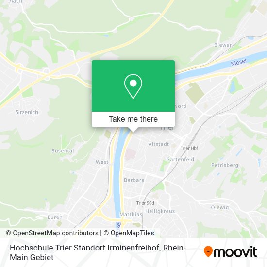 Карта Hochschule Trier Standort Irminenfreihof