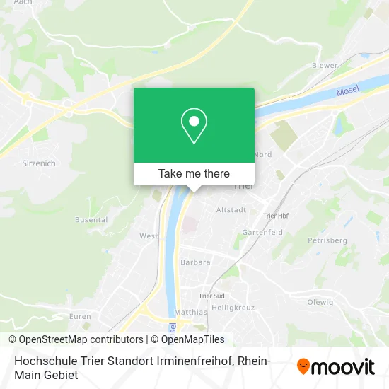Карта Hochschule Trier Standort Irminenfreihof