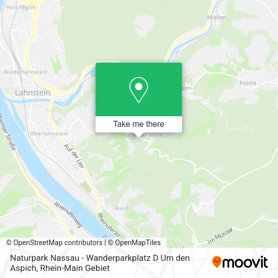 Карта Naturpark Nassau - Wanderparkplatz D Um den Aspich
