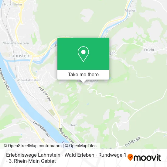 Карта Erlebniswege Lahnstein - Wald Erleben - Rundwege 1 - 3