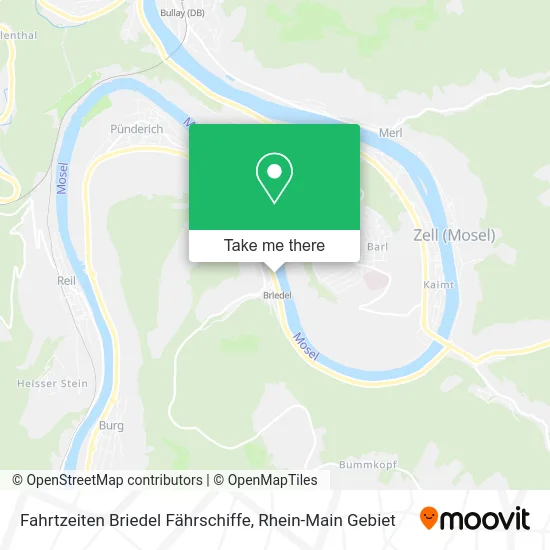 Карта Fahrtzeiten Briedel Fährschiffe