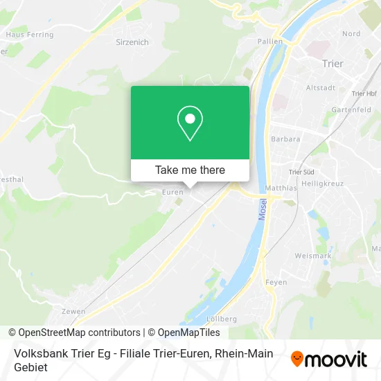 Карта Volksbank Trier Eg - Filiale Trier-Euren