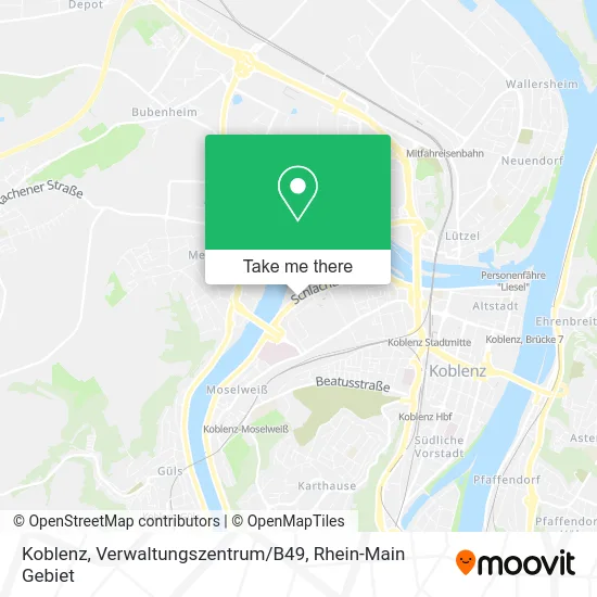 Карта Koblenz, Verwaltungszentrum / B49