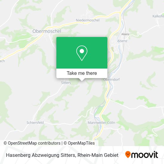 Карта Hasenberg Abzweigung Sitters