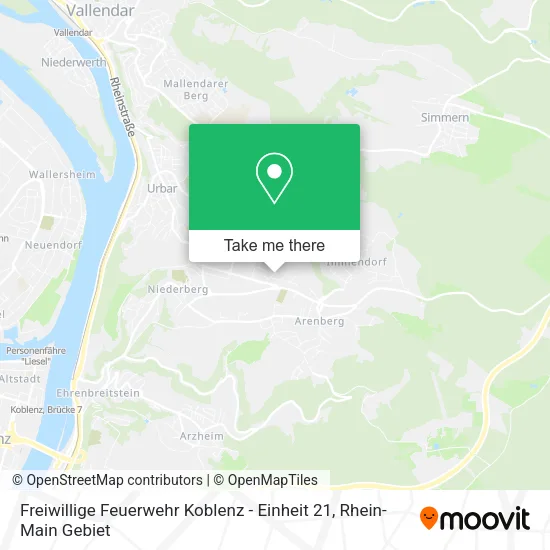 Карта Freiwillige Feuerwehr Koblenz - Einheit 21